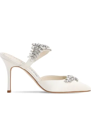 Manolo Blahnik 90mm Lurum Satin Mules