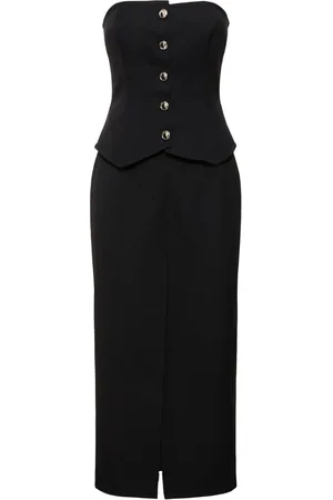 Alessandra Rich Light Wool Bustier Dress