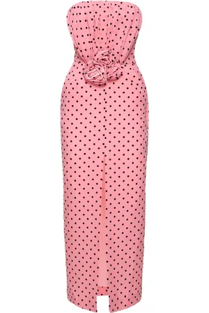 Alessandra Rich Flocked Polka Dot Silk Georgette Dress