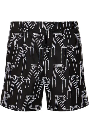 Represent Initial Embroidered Cotton Shorts