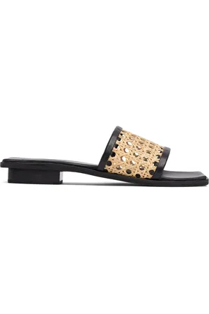 Bembien 10mm Pia Leather & Rattan Slides