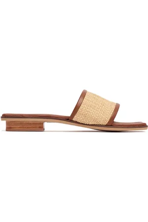 Bembien 10mm Ona Leather & Raffia Slides
