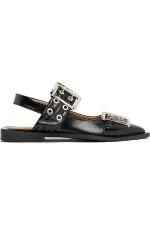 Ganni 20mm Chunky Buckle Ballerina Slingback