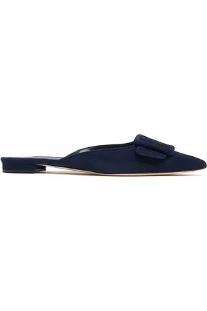 Manolo Blahnik 10mm Maysale Suede Mules