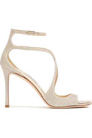 Jimmy Choo 95mm Azia Glittered Sandals