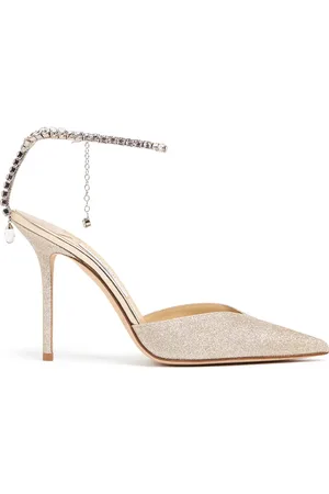 Jimmy Choo 100mm Saeda Glittered Heels