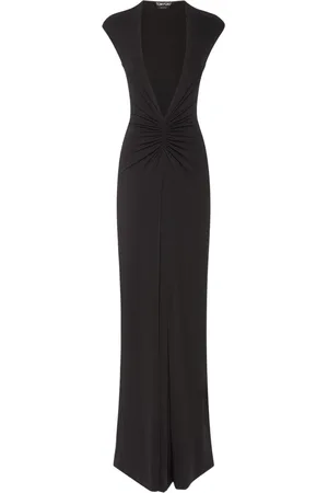 Tom Ford Stretch Sable Jersey Draped Long Dress