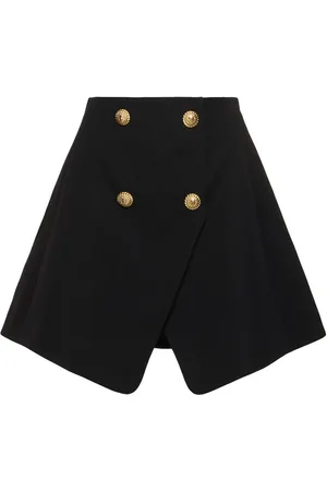 Balmain Wool Grain De Poudre Mini Skirt