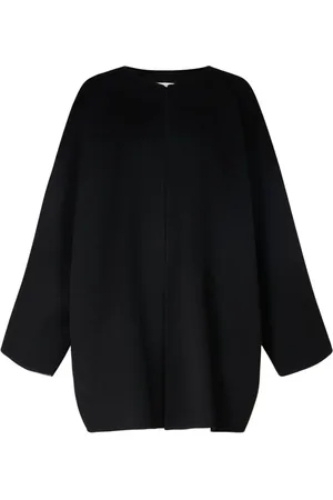The Row Raj Collarless Cashmere Knit Short Coat