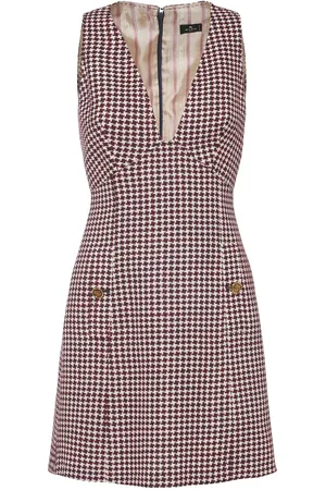 Etro Wool Blend Suiting Sleeveless Mini Dress