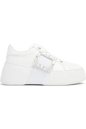 Roger Vivier Viv Skate Crystal Buckle High Sneakers