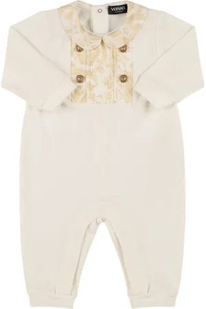 VERSACE Cotton Jersey Romper W/ Insert
