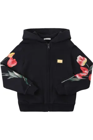 Dolce & Gabbana Printed Cotton Zip-up Sweatshirt W/ Hood