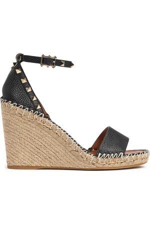 VALENTINO GARAVANI 105mm Rockstud Leather Wedges