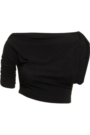 Jacquemus Le Haut Drapeado Jersey Crop Top