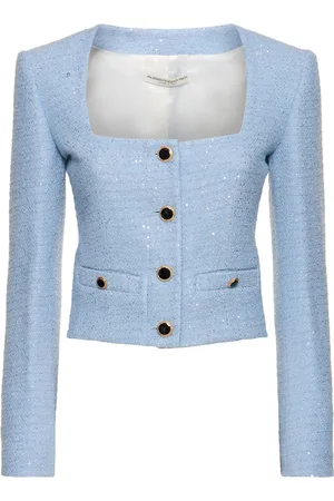 Alessandra Rich Sequined Tweed Square Neck Jacket