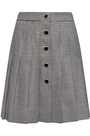 Alessandra Rich Houndstooth Wool & Lurex Mini Skirt