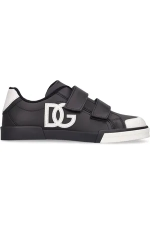 Dolce & Gabbana Logo Print Leather Strap Sneakers