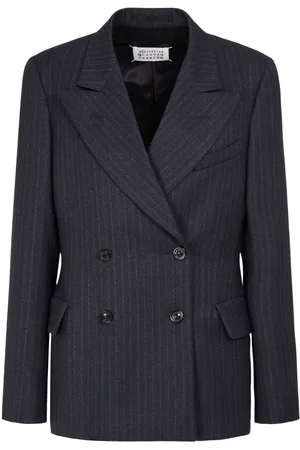 Maison Margiela Double Breast Pinstripe Wool Blazer
