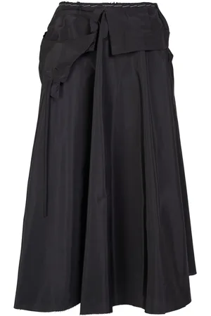 Maison Margiela Draped Taffeta Midi Skirt