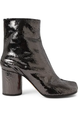 Maison Margiela 80mm Tabi Mirror Leather Ankle Boots