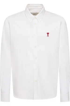 Ami Oxford Cotton Logo Shirt