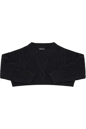 MONNALISA Wool Blend Knit Cropped Sweater