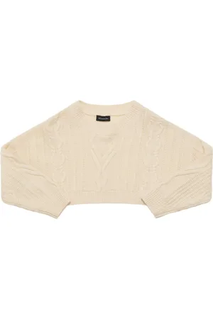 MONNALISA Wool Blend Knit Cropped Sweater