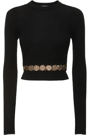 Paco rabanne Embellished Wool & Silk Sweater