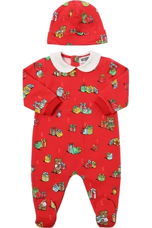 Moschino Printed Cotton Romper & Hat