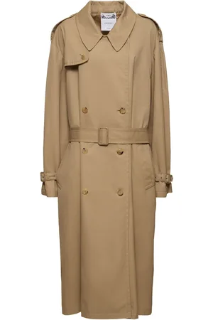 Moschino Cotton Blend Gabardine Long Trench Coat