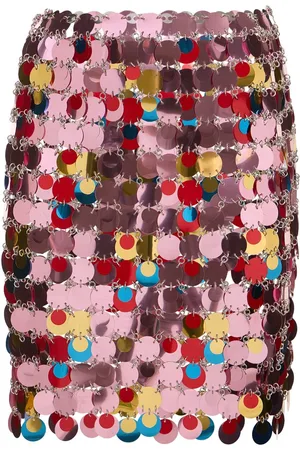 Paco rabanne Round Sequined Mesh Mini Skirt