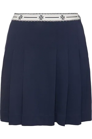 Tory Burch Logo Tape Nylon Golf Pleated Mini Skirt