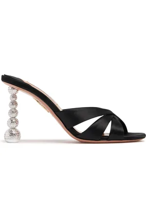 Aquazzura 95mm Yes Baby Satin Mules