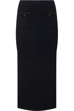 Self-Portrait Embellished Knit Midi Skirt