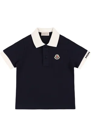 Moncler Logo Patch Cotton Piquet Polo Shirt