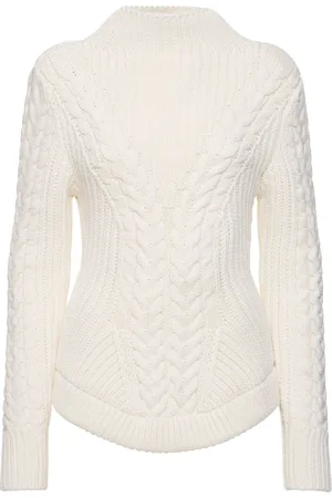 Nina Ricci Cable Knit Wool Turtleneck Sweater