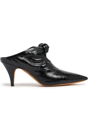 Khaite 75mm Rowan Crinkled Leather Mules