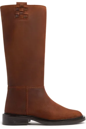 Hereu 20mm Anella Waxed Leather Tall Boots