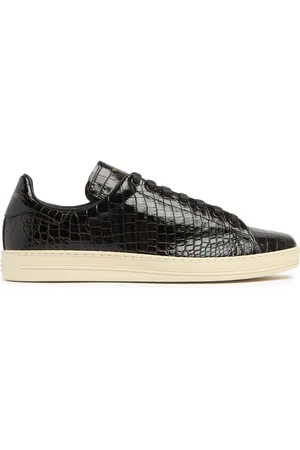 Tom Ford Warwick Shiny Croc Embossed Low Sneakers