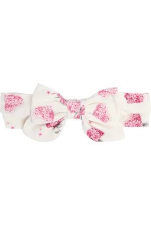 MONNALISA Heart Print Cotton Jersey Headband