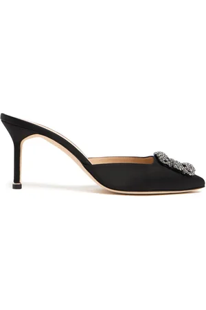 Manolo Blahnik 70mm Hangisi Satin Mules