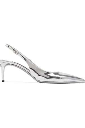 Dolce & Gabbana 60mm Lollo Mirror Leather Slingback Heel