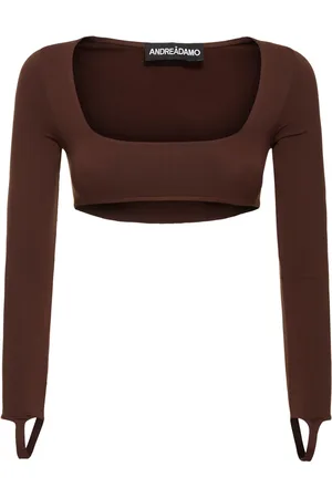 ANDREADAMO Sculpting Jersey Crop Top