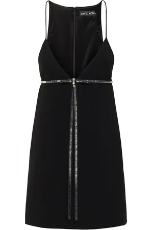 DAVID KOMA Crystal Bow Cady Mini Dress
