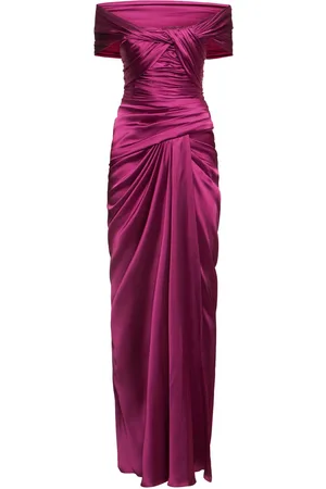 Zuhair Murad Off-the-shoulder Draped Satin Long Dress