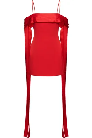 DAVID KOMA Cady & Satin Mini Dress