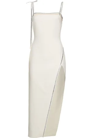 DAVID KOMA Embroidered Cady Midi Dress