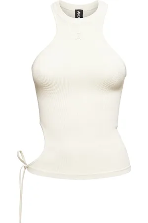 ANDREADAMO Ribbed Jersey Cut-out Tank Top