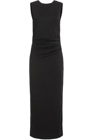 St Agni Cupro Draped Jersey Midi Dress